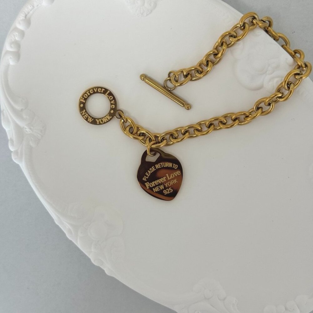 SKU0247 Retro Gold Chain Women Casual Style Fashion‎ Charm Bracelet + gift box